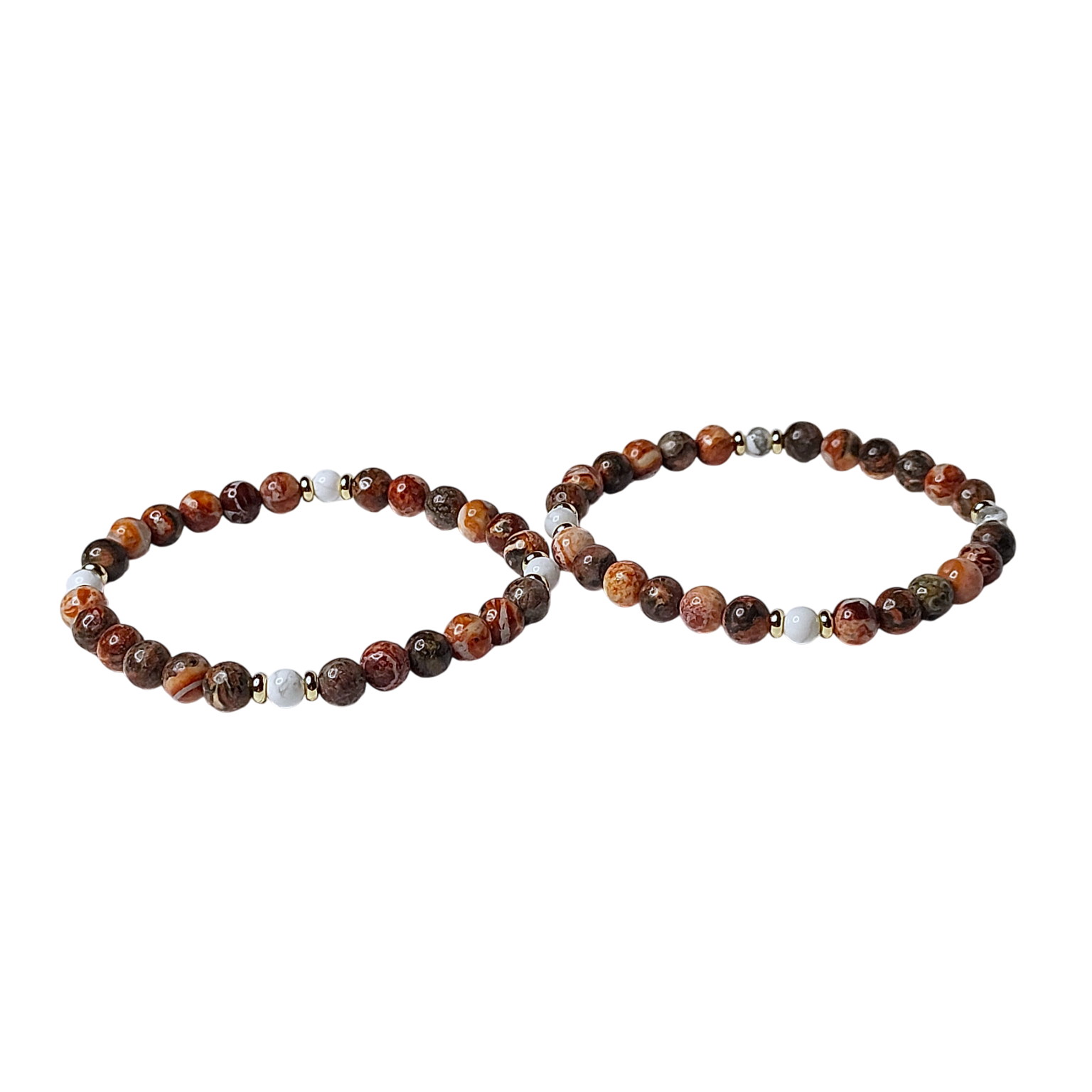 Сет браслетів з яшми та кахолонгу